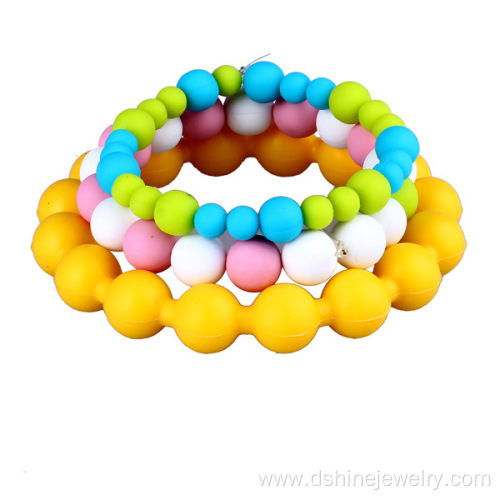 Custom Made Funny Small Silicone Beads Wristband Jewelry